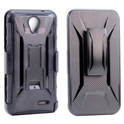 ZTE Prestige N9132 Armor Holster Combo Belt Clip Case (Black)